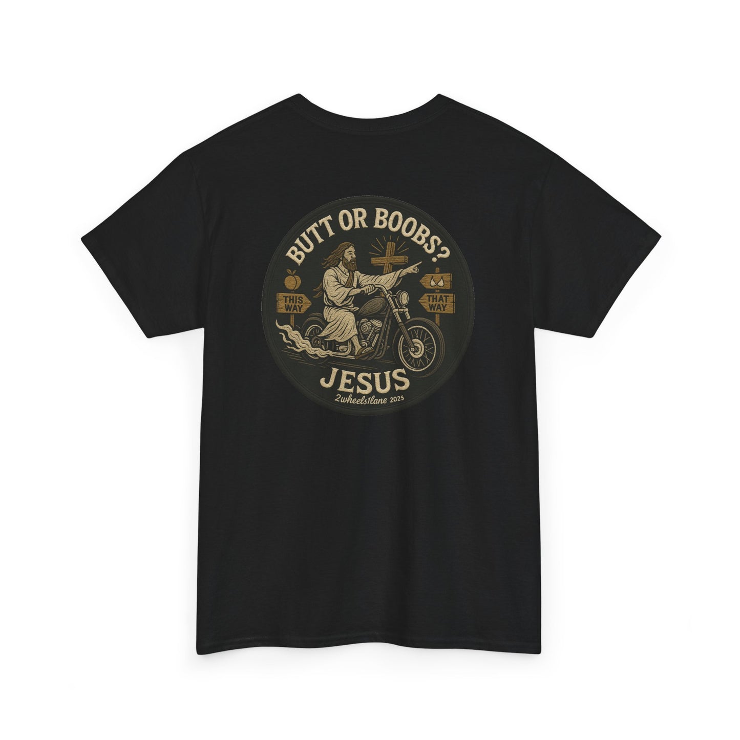 Jesus Biker T-Shirt – Bold Humor & Chopper Design | 2Wheels1Lane