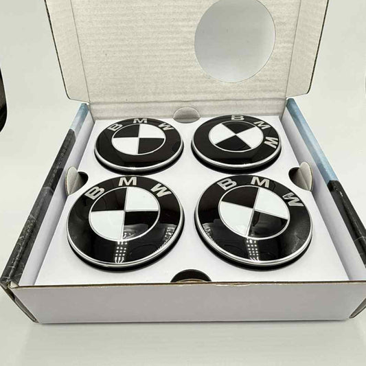 4pcs 68mm Floating BMW Wheel Center Caps – Spinning Logo Covers
