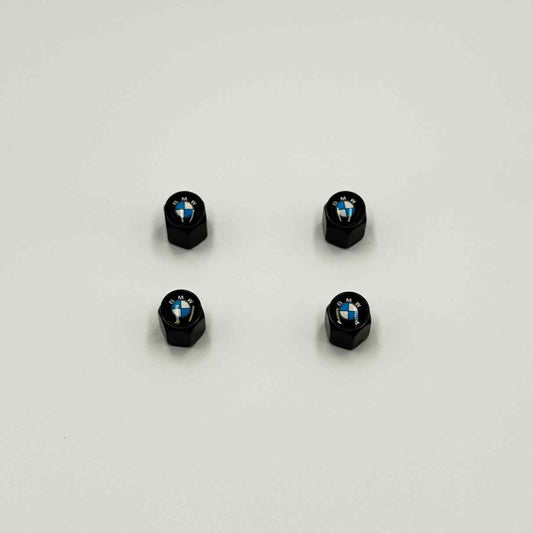 BMW Logo Tire Valve Caps – Chrome Metal Dust Covers (Set of 4)