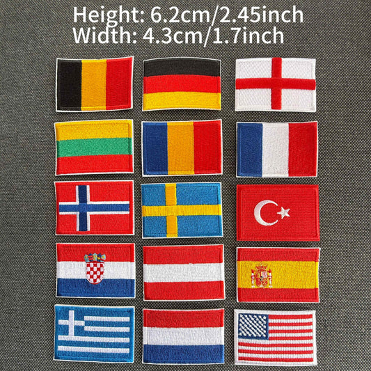 Custom Embroidered Country Flag Patch 4.3×6.3cm – Iron-On or Sew-On