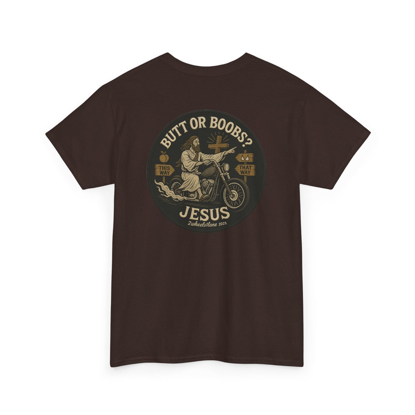 Jesus Biker T-Shirt – Bold Humor & Chopper Design | 2Wheels1Lane