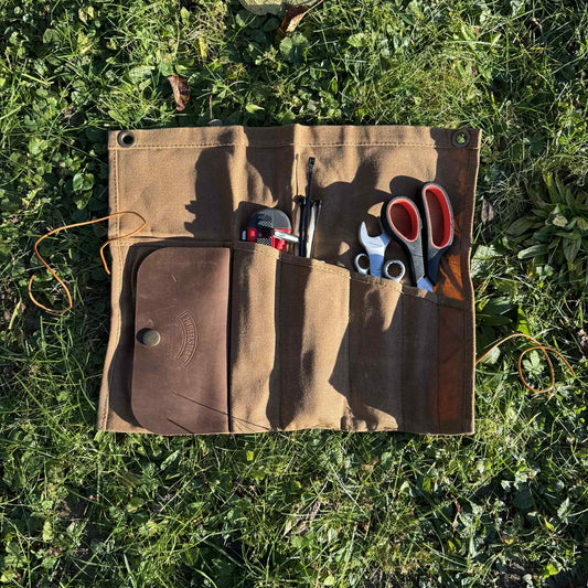 Waterproof Waxed Canvas Tool Roll – Durable Organizer for Camping & Outdoor Gear
