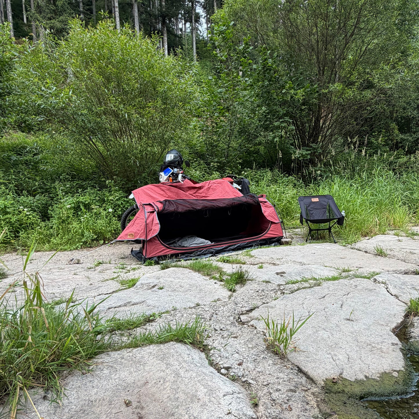 2Wheels1Lane Outlaw Rouge Edition Motorcycle Camping Tent