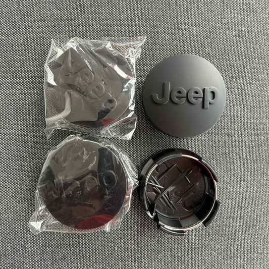 4PCs 64mm (2.52") Jeep Hub Caps – Matte Black Wheel Center Caps Replacement