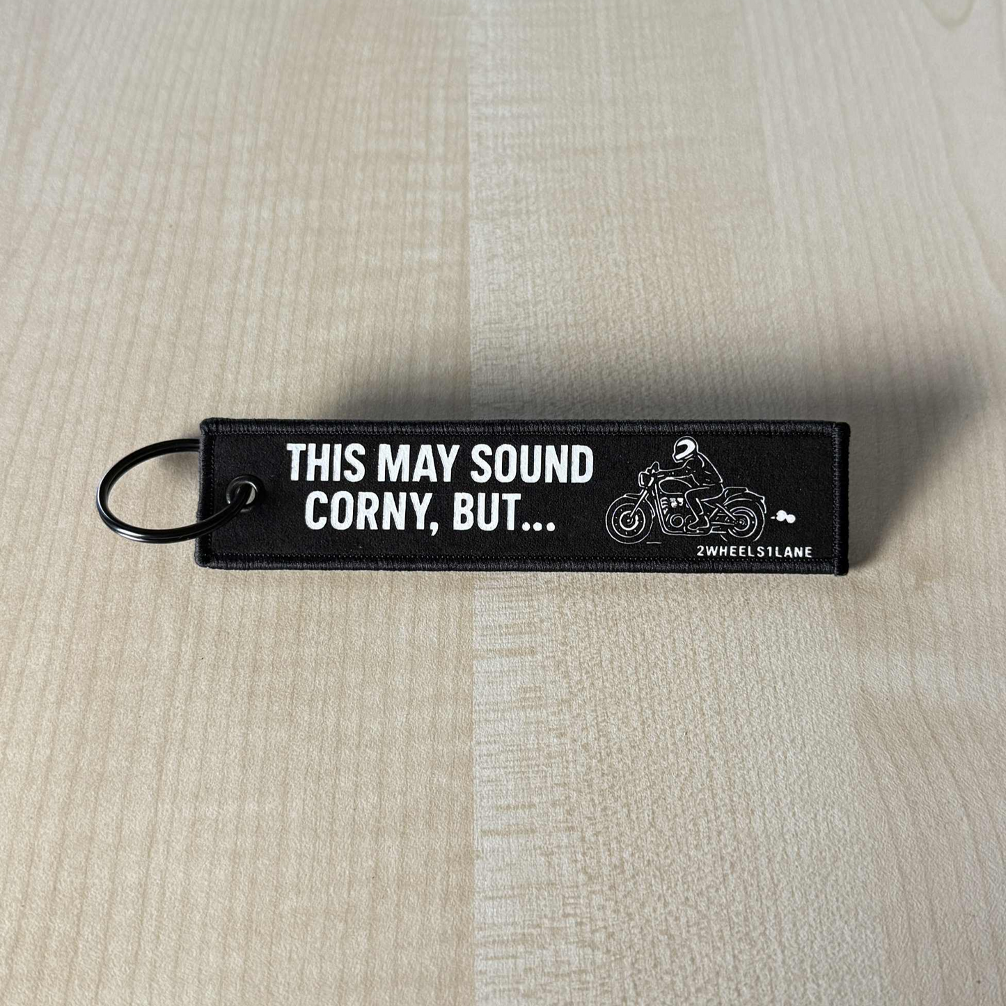Motorcycle Keychain Tag – ‘Motorcycle Is The Answer’ (13cm x 3cm)