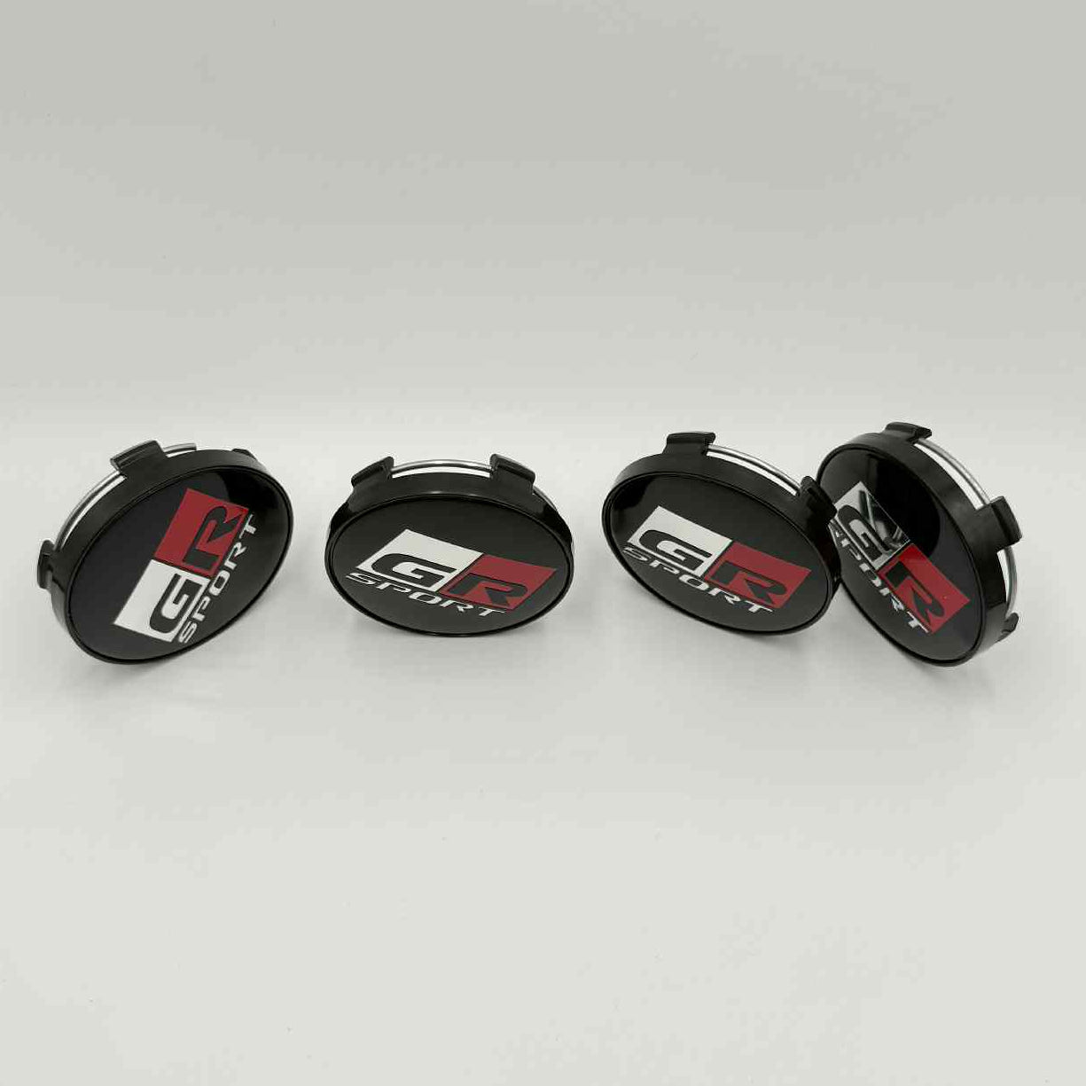 4pcs 60mm (2.36") Toyota GR Sport Wheel Center Caps – Black and Red