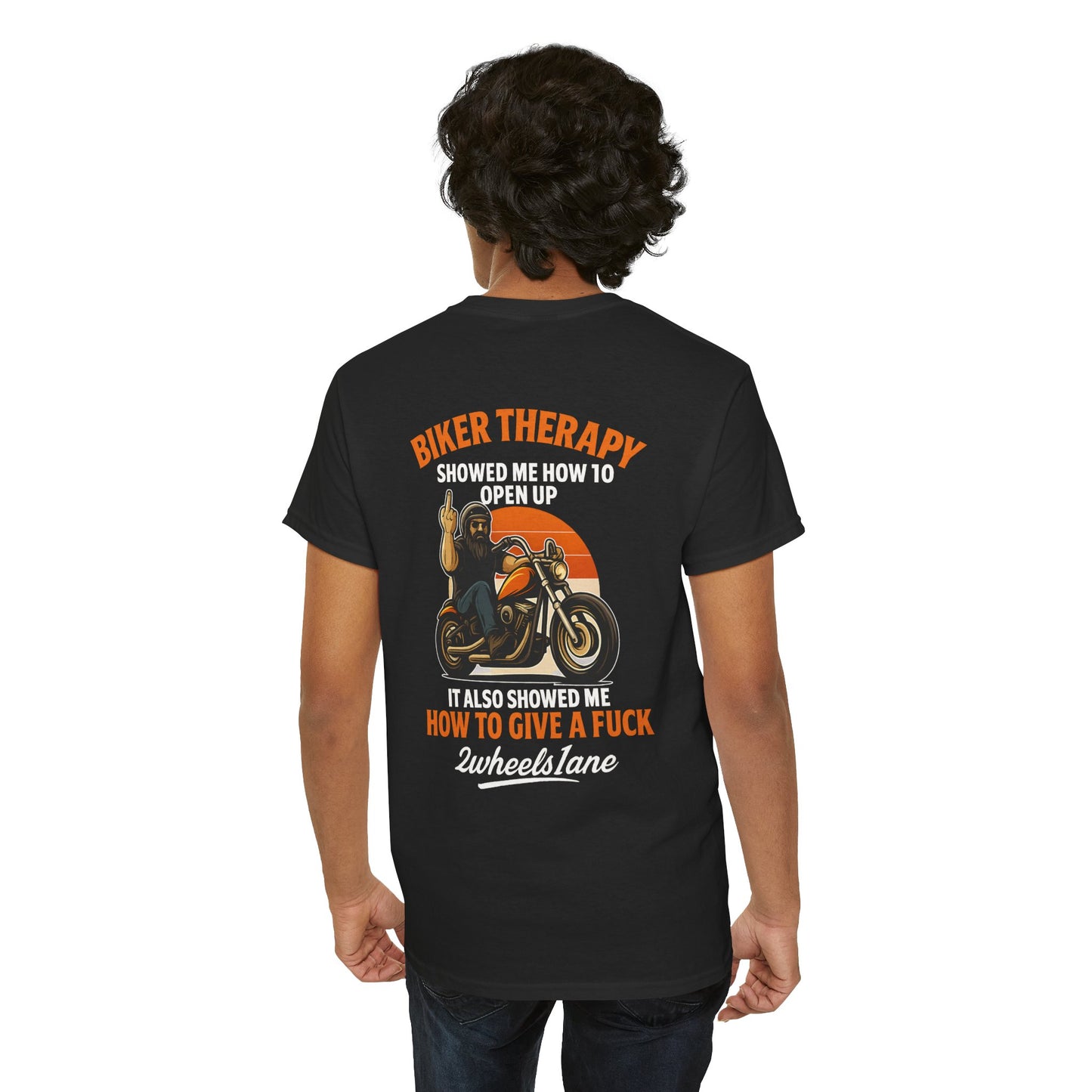 Biker Therapy Rider T-Shirt – 2Wheels1Lane Edition Motorcycle Tee