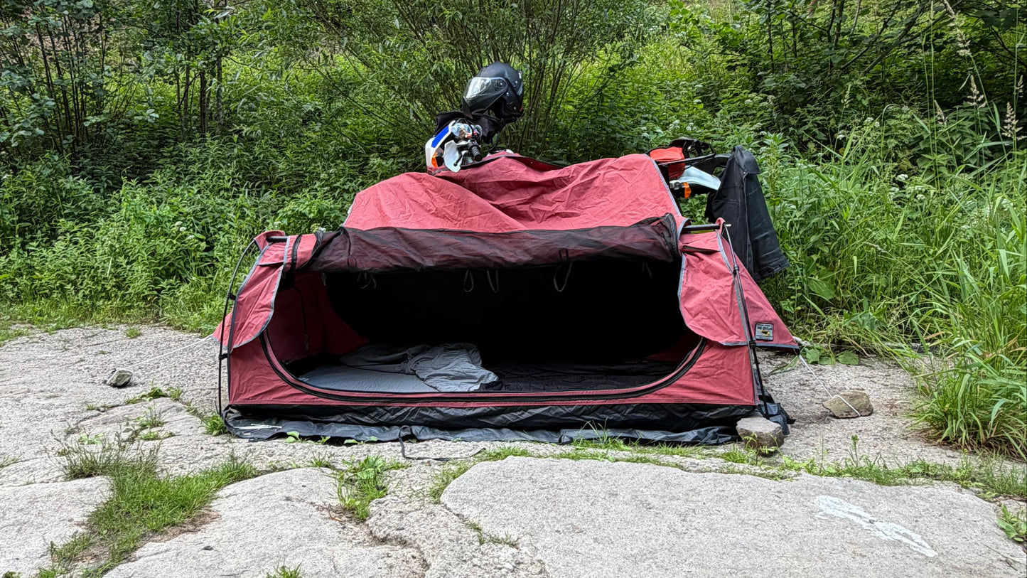 2Wheels1Lane Outlaw Rouge Edition Motorcycle Camping Tent