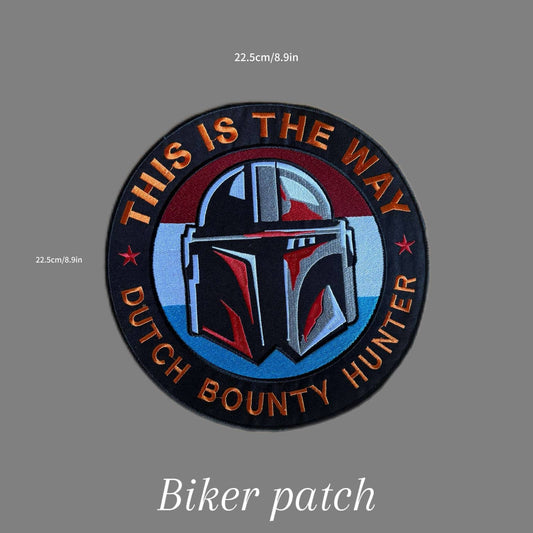 Dutch Bounty Hunter Biker Patch 22.5cm – Embroidered Sew-On Back Patch