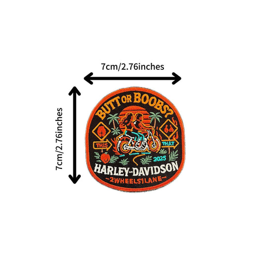 7cm Harley Davidson Patch – Embroidered Sew-On & Iron-On Motorcycle Patch