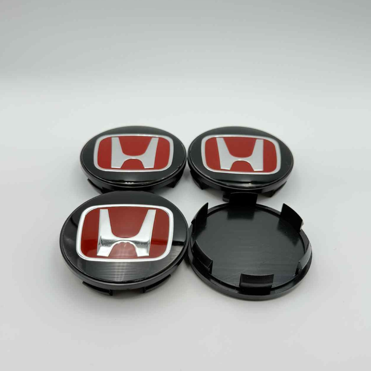4pcs 69mm/2.72" Fits Honda Center Wheel Caps – Red & Black