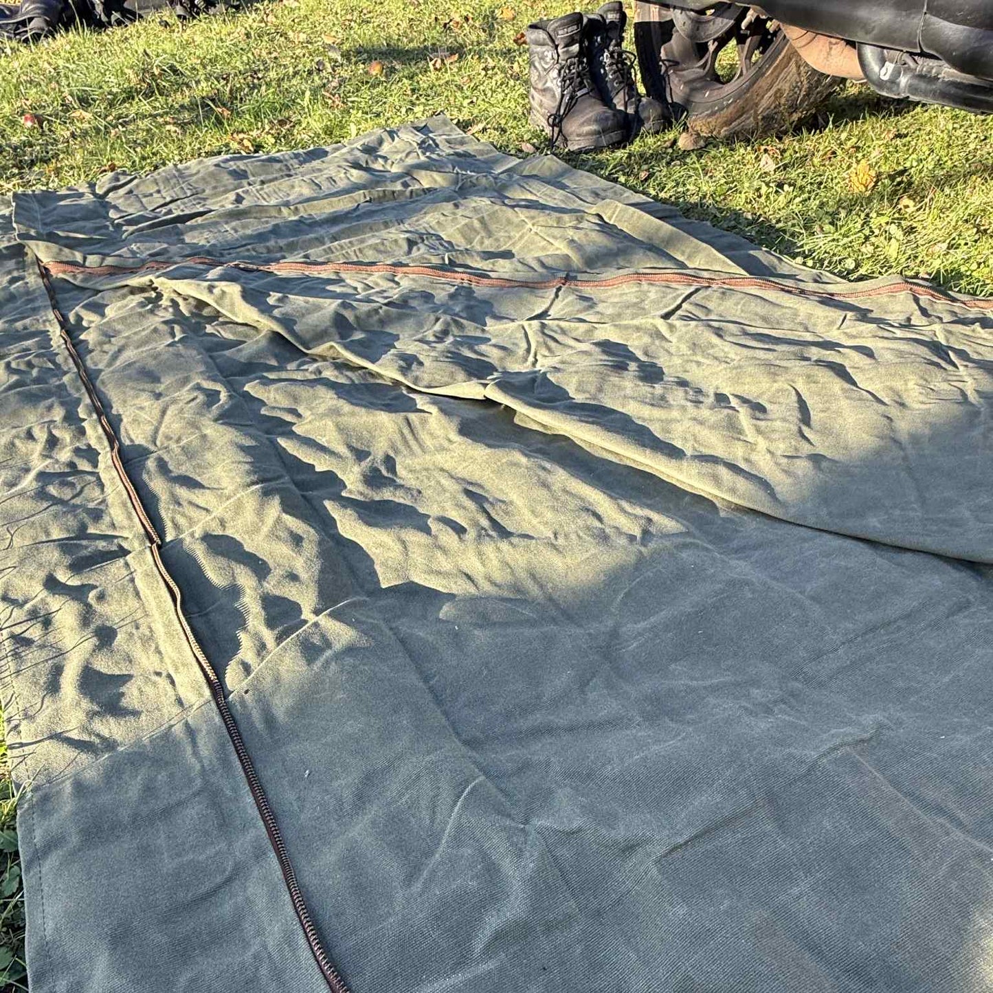 The Nomad – Waxed Canvas Motorcycle Camping Sleeping Bag Cover | Waterproof 3-Season Biker Bedroll for Outdoor & Bushcraft Adventure