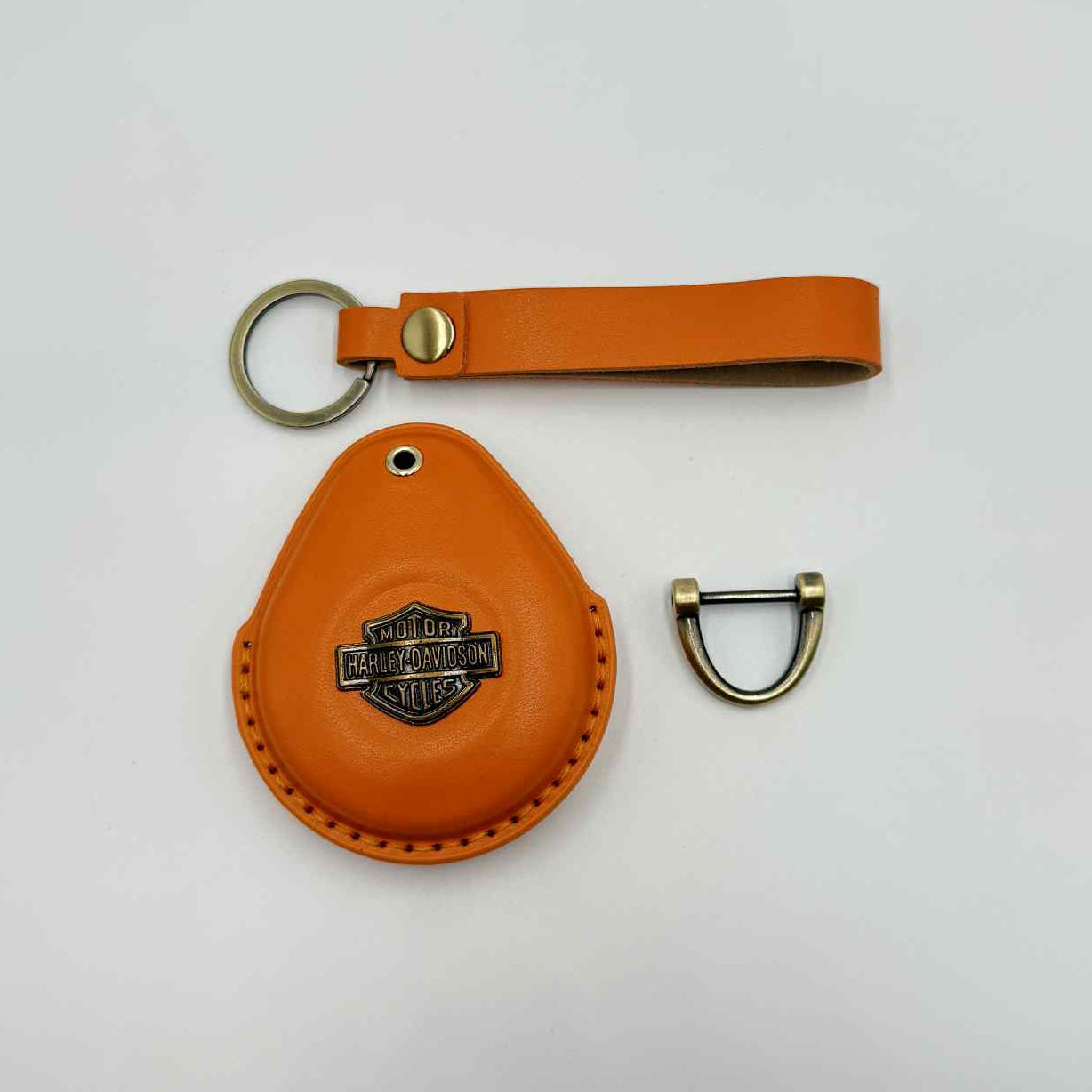 Orange Leather Harley-Davidson Key Fob Cover – 2023 & Earlier