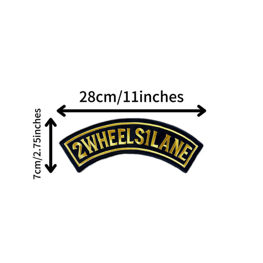 2WHEELS1LANE Rocker Patch 28x7cm – Embroidered Sew-On & Iron-On