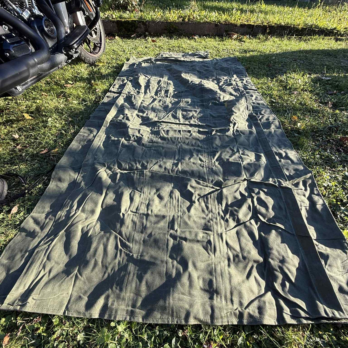The Nomad – Waxed Canvas Motorcycle Camping Sleeping Bag Cover | Waterproof 3-Season Biker Bedroll for Outdoor & Bushcraft Adventure