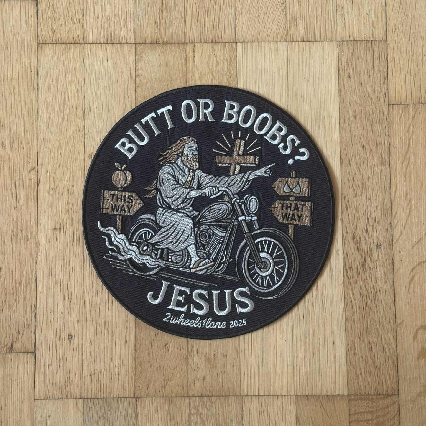 23cm Jesus Biker Patch – Embroidered Sew-On & Iron-On Motorcycle Patch