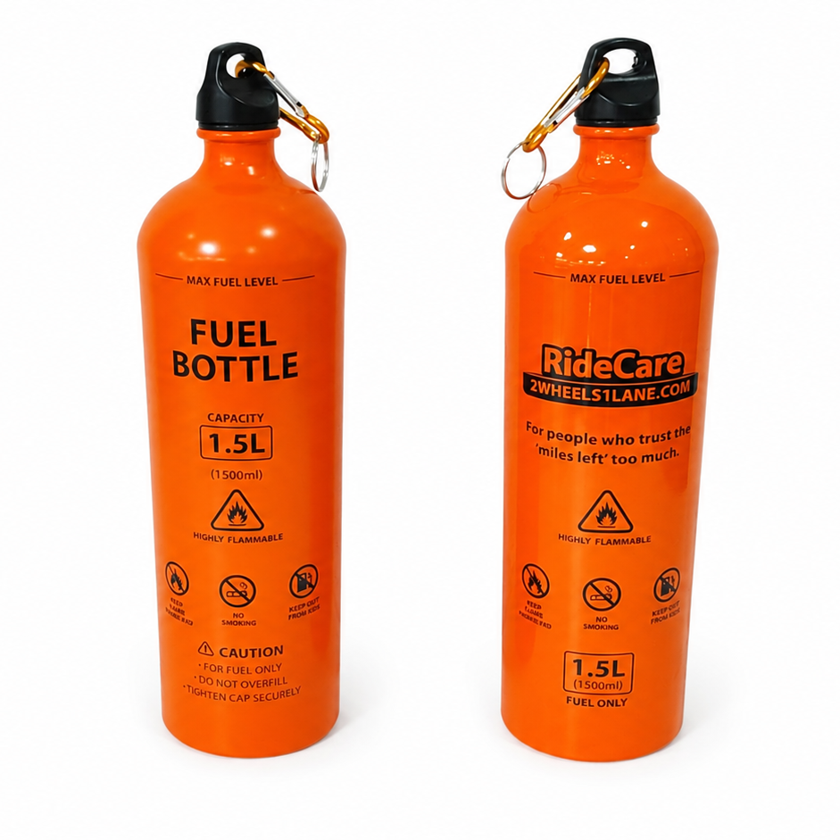 RideCare™ Emergency Motorcycle Fuel Bottle – 1.5L (50.7 fl oz) Aluminum Fuel Container