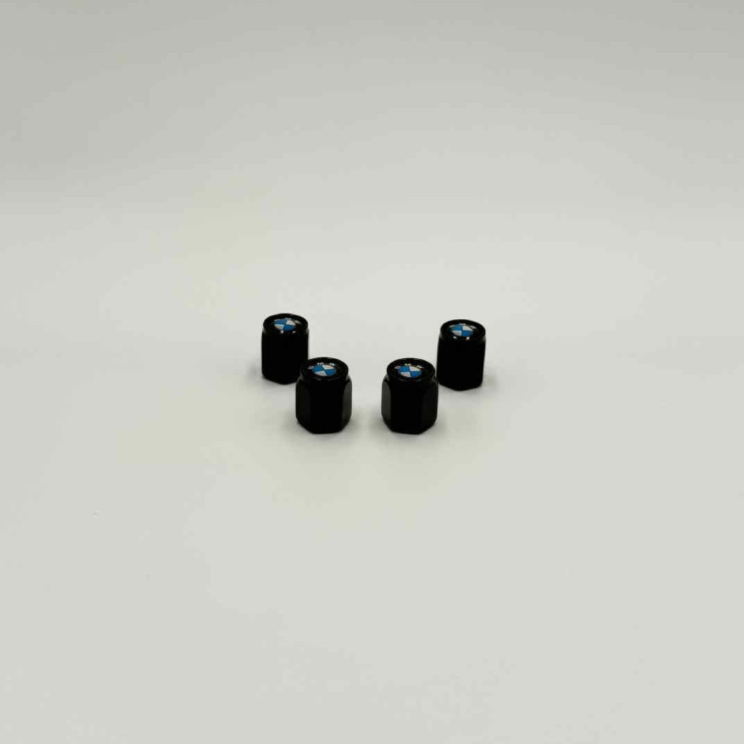 BMW Logo Tire Valve Caps – Chrome Metal Dust Covers (Set of 4)