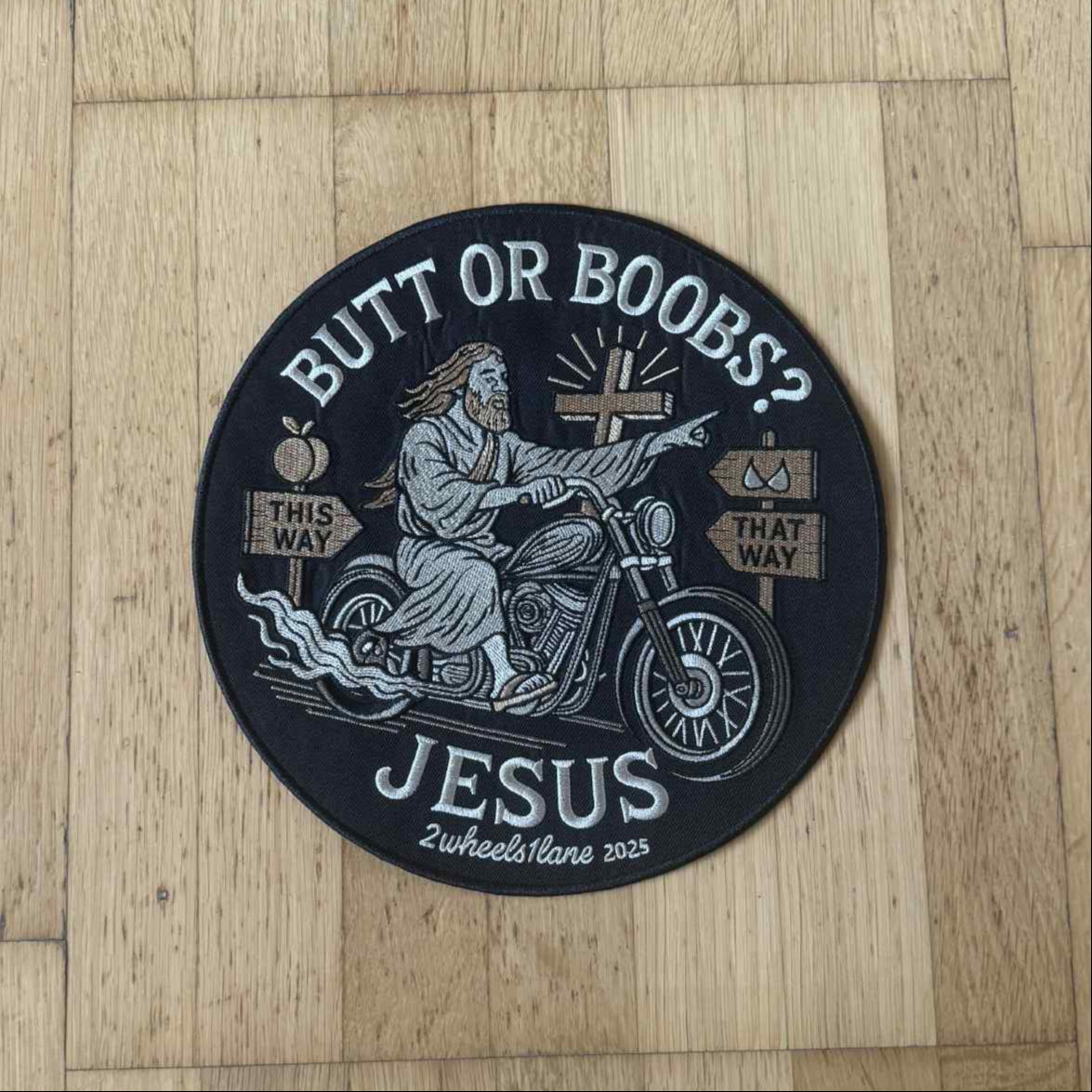 23cm Jesus Biker Patch – Embroidered Sew-On & Iron-On Motorcycle Patch