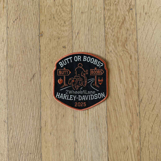 Funny Biker Patch 8cm – Embroidered Sew-On & Iron-On Patch for Harley-Davidson Riders
