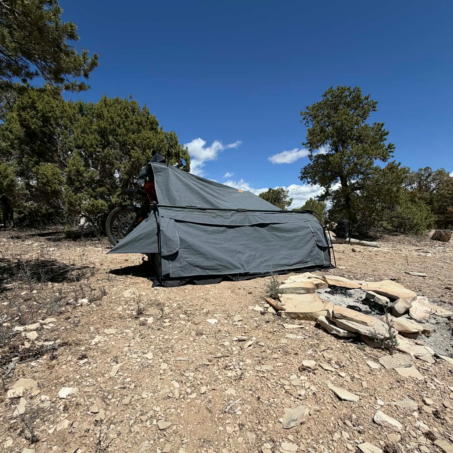 (Tall Riders Edition) Outlaw 220 Motorcycle Camping Tent – Extra Long Waterproof Moto Tent for Tall Riders