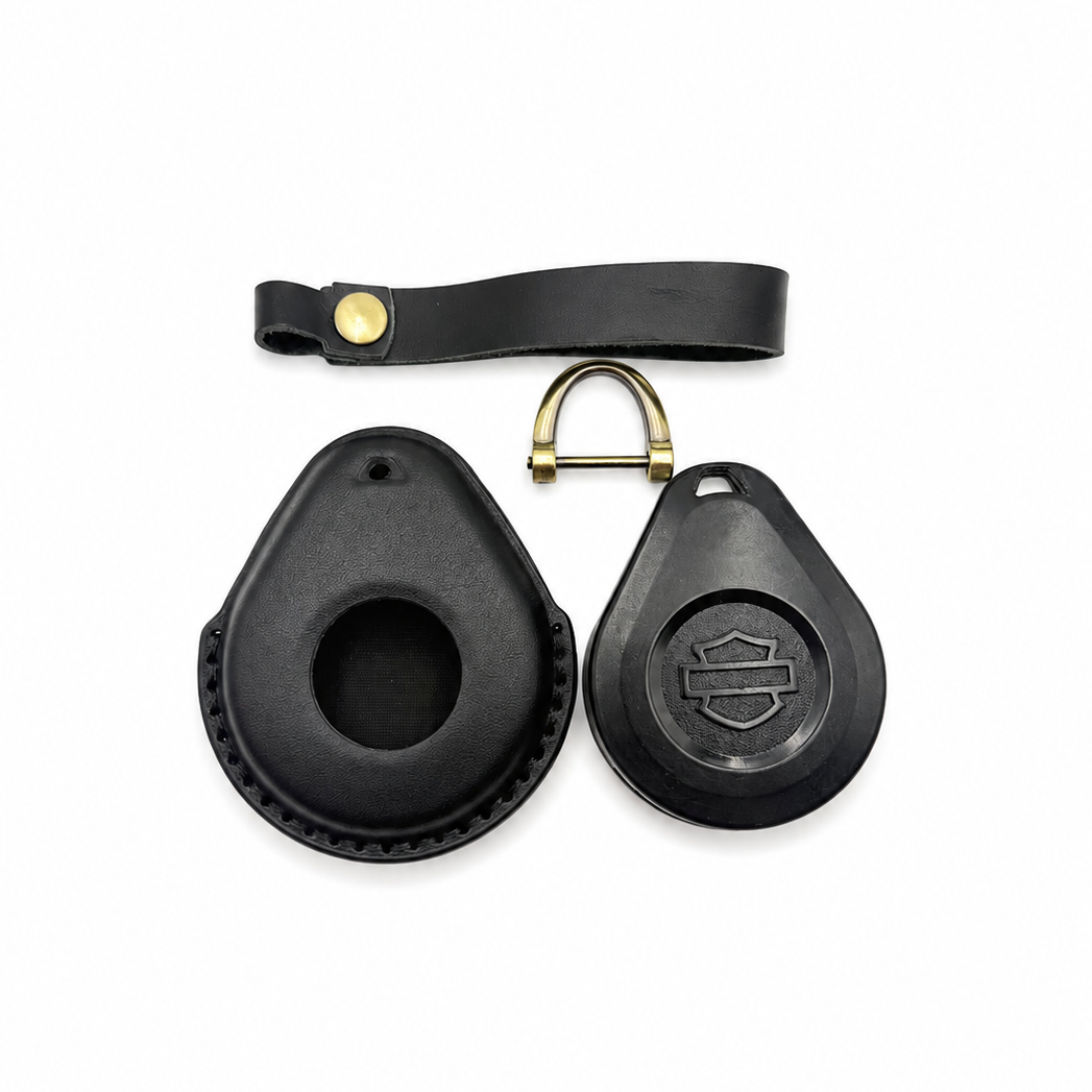 Black Leather For Harley Davidson Key Fob Cover – 2023 & Earlier