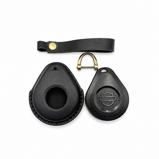 Black Leather For Harley Davidson Key Fob Cover – 2023 & Earlier
