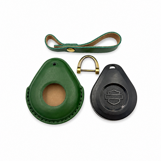 Green Leather For Harley Davidson Key Fob Cover – 2023 & Earlier