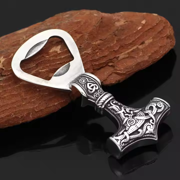 Stainless Steel Viking Thor’s Hammer Bottle Opener – Mjölnir Design