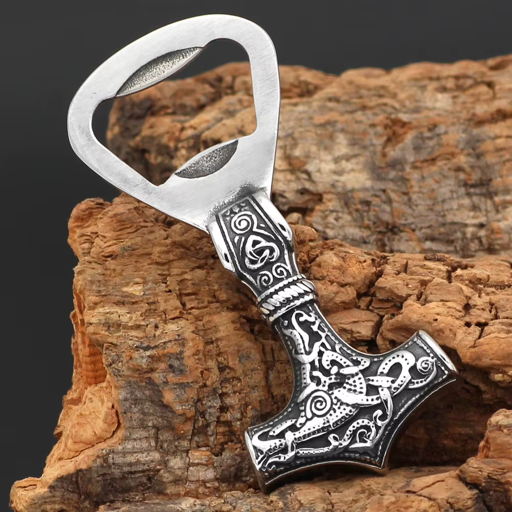 Stainless Steel Viking Thor’s Hammer Bottle Opener – Mjölnir Design