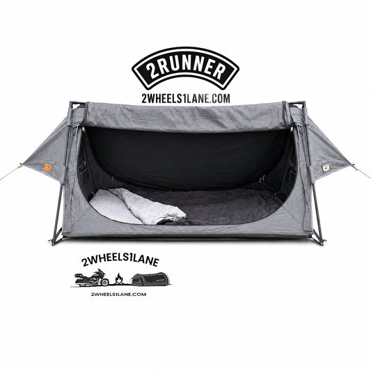 PREORDER 2RUNNER – 2 Person Motorcycle Camping System