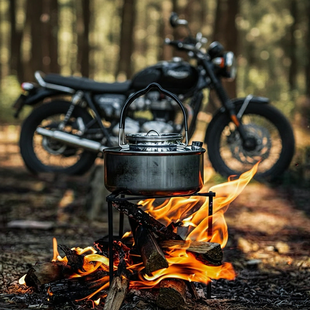 The Outlander Fire Stand, Stainless Steel Camping Tripod Stove Rack