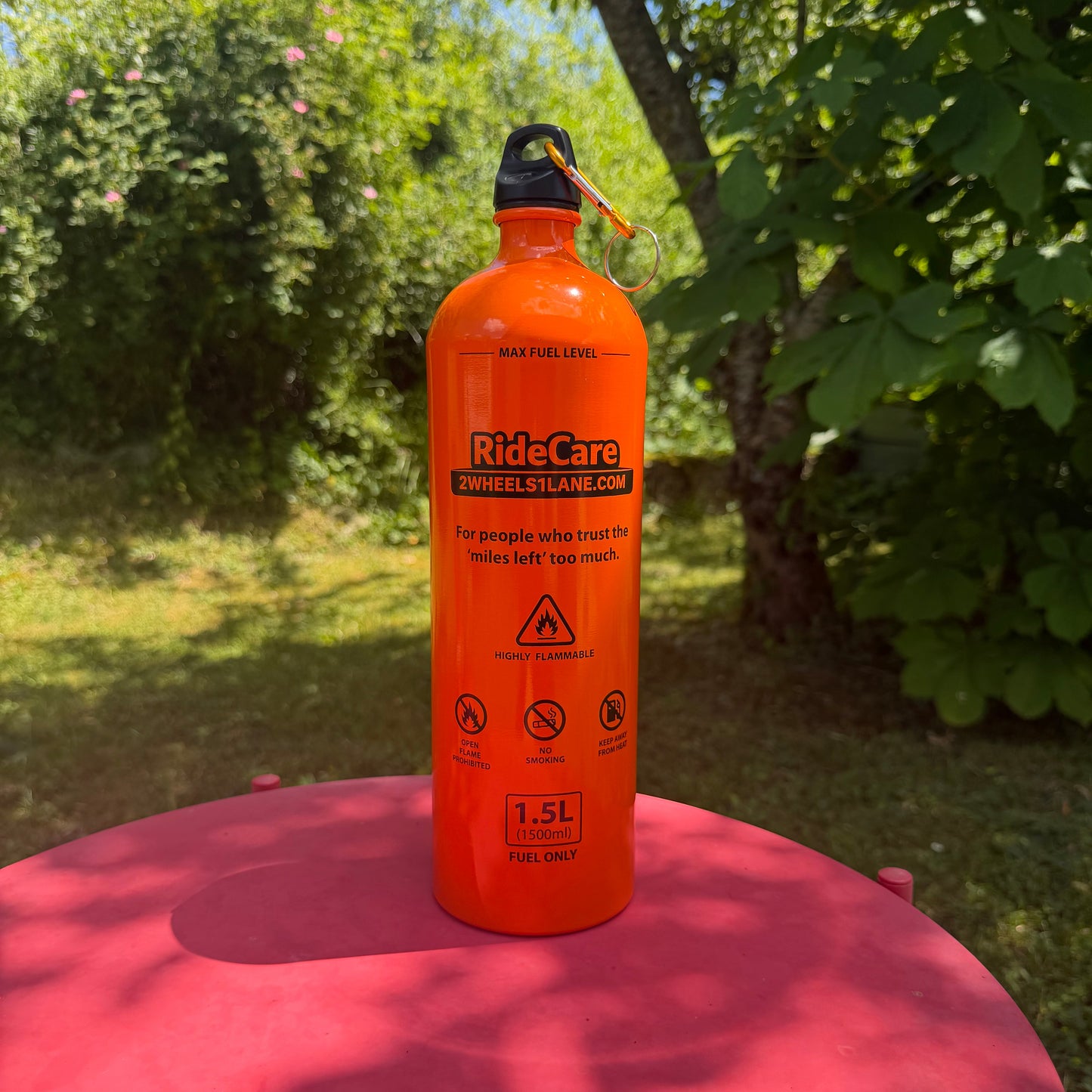 RideCare™ Emergency Motorcycle Fuel Bottle – 1.5L (50.7 fl oz) Aluminum Fuel Container