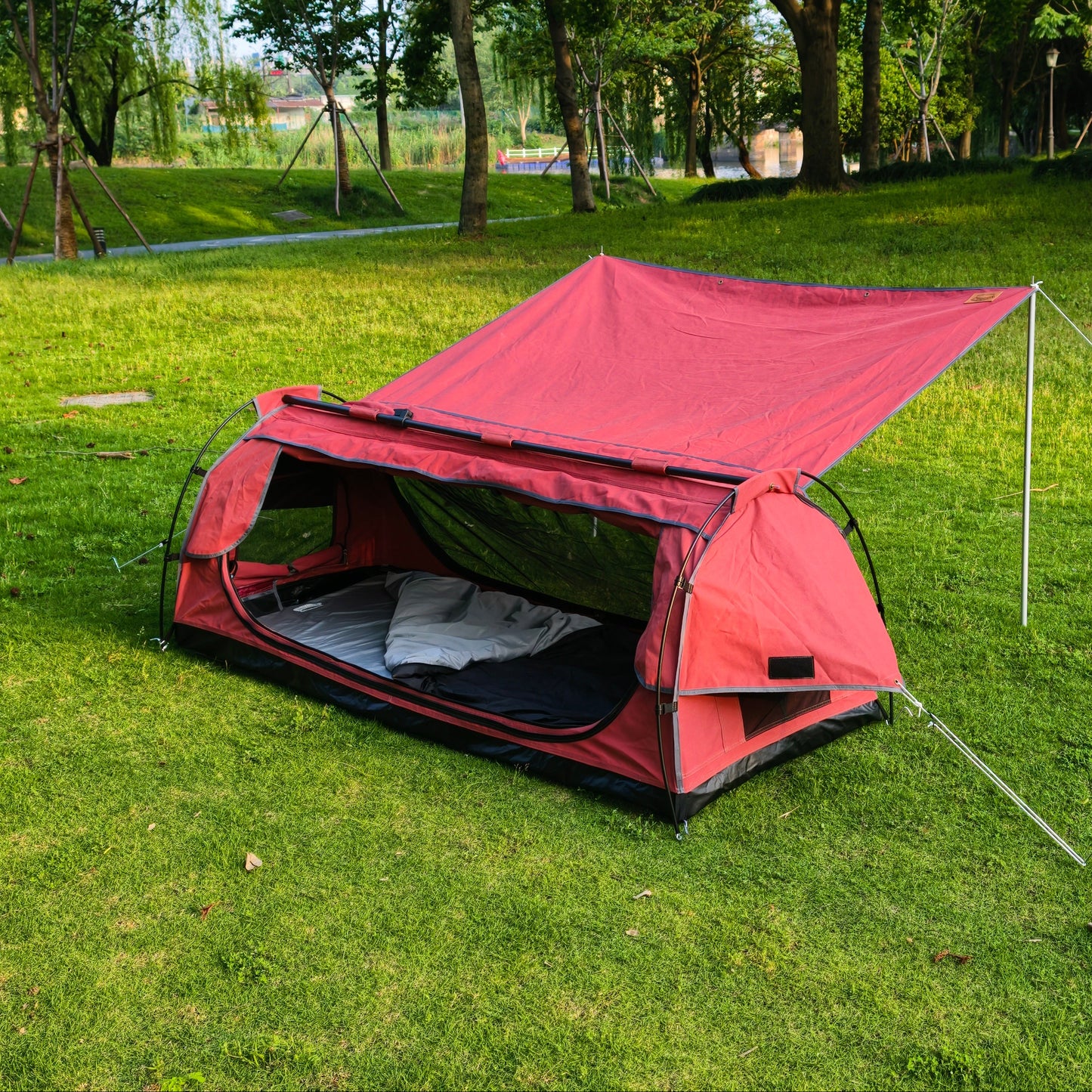 Outlaw Rouge Edition Motorcycle Camping Tent | 2Wheels1Lane Adventure Swag
