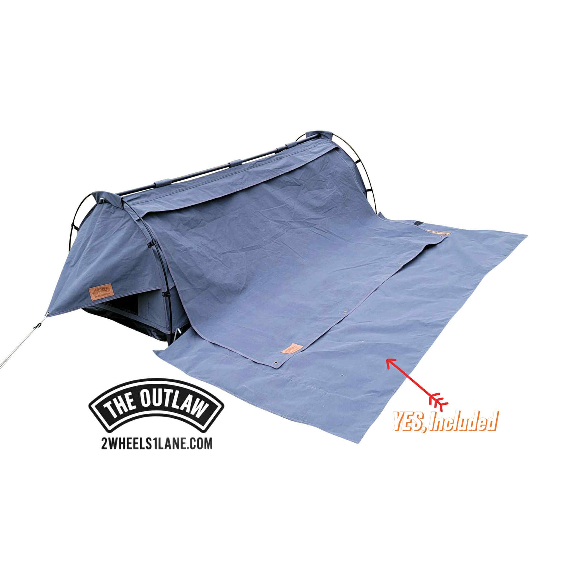 The Outlaw motorcycle camping tent by 2Wheels1Lane, waterproof solo tent for motorcycle camping