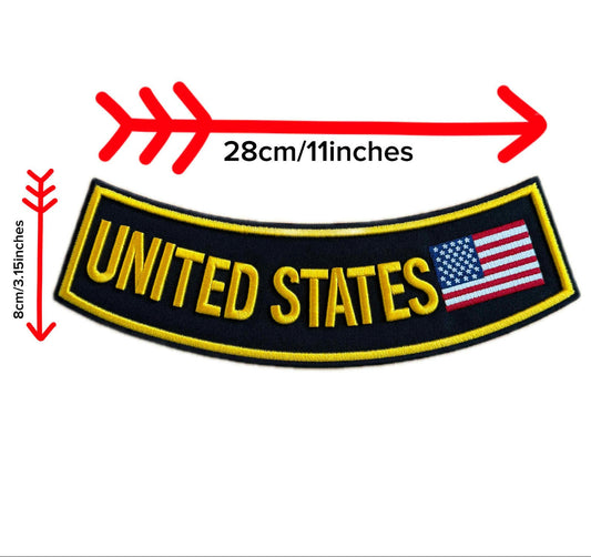 United States Rocker Patch 28x8cm – Embroidered Sew-On & Iron-On