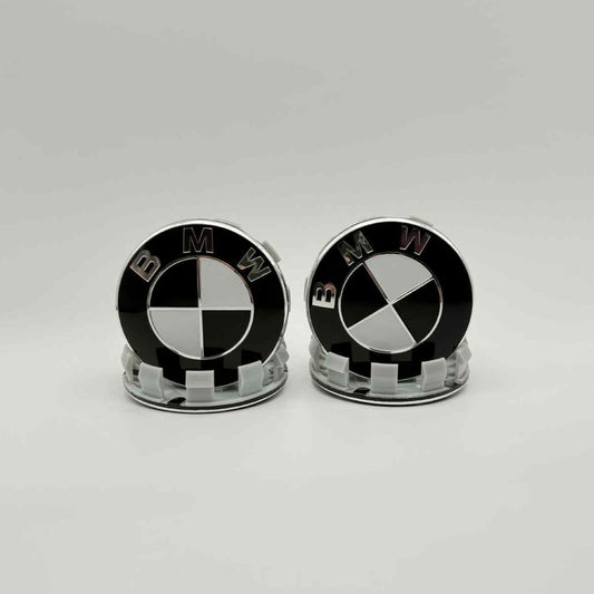 4pcs 68mm (2.68") BMW Wheel Center Caps – Black and White