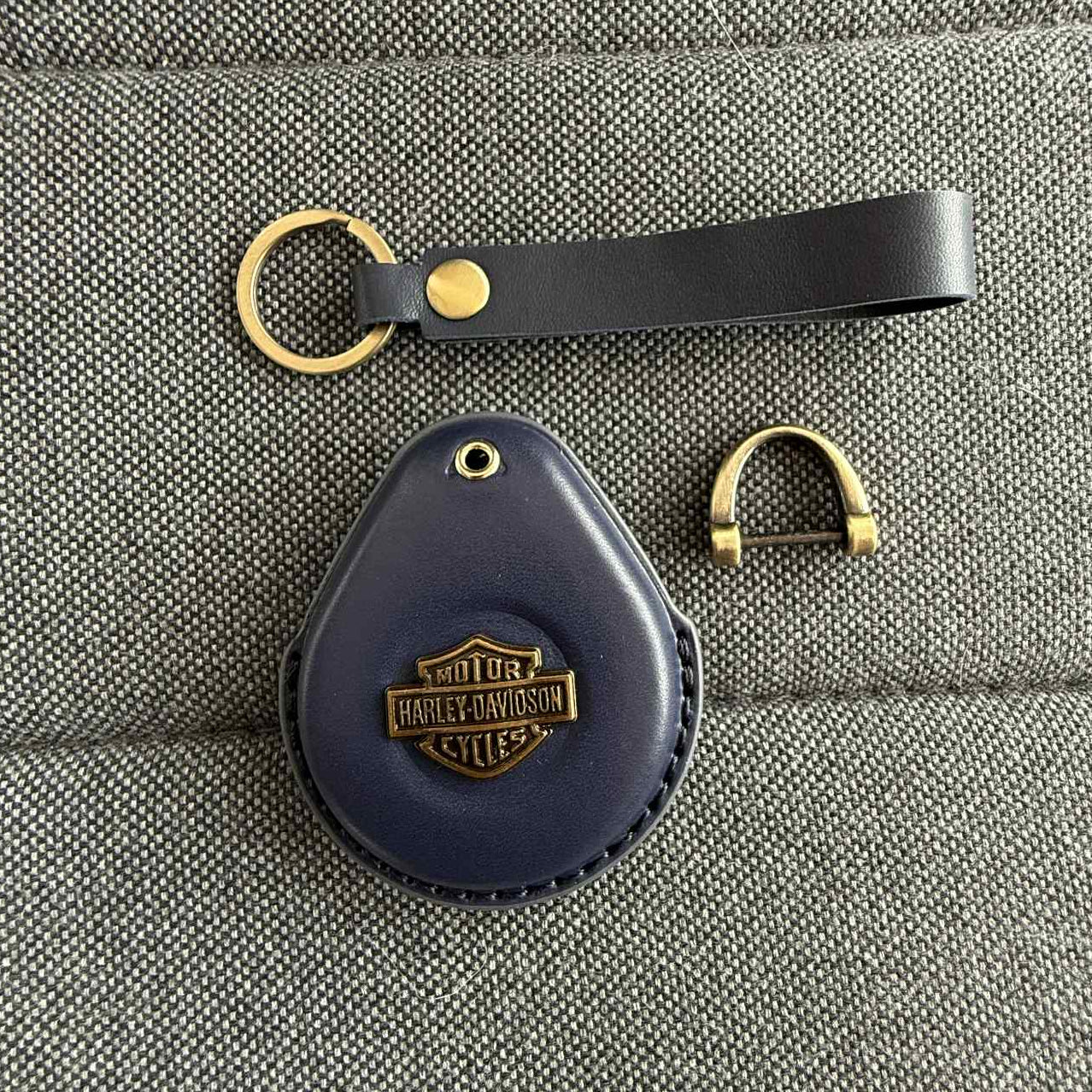 Blue Leather Harley-Davidson Key Fob Cover – 2023 & Earlier