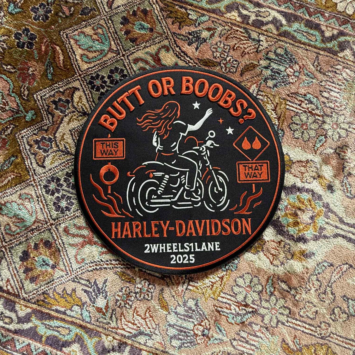 23cm Biker Patch Harley Davidson – Sew-On & Iron-On Motorcycle Patch