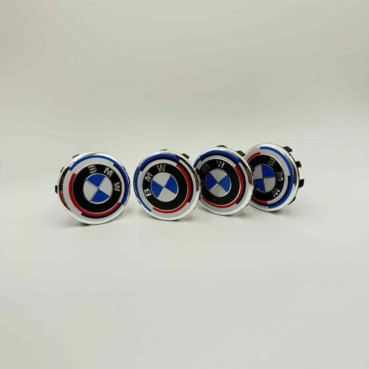 4pcs 56mm (2.20") BMW Wheel Center Caps – 50th Anniversary
