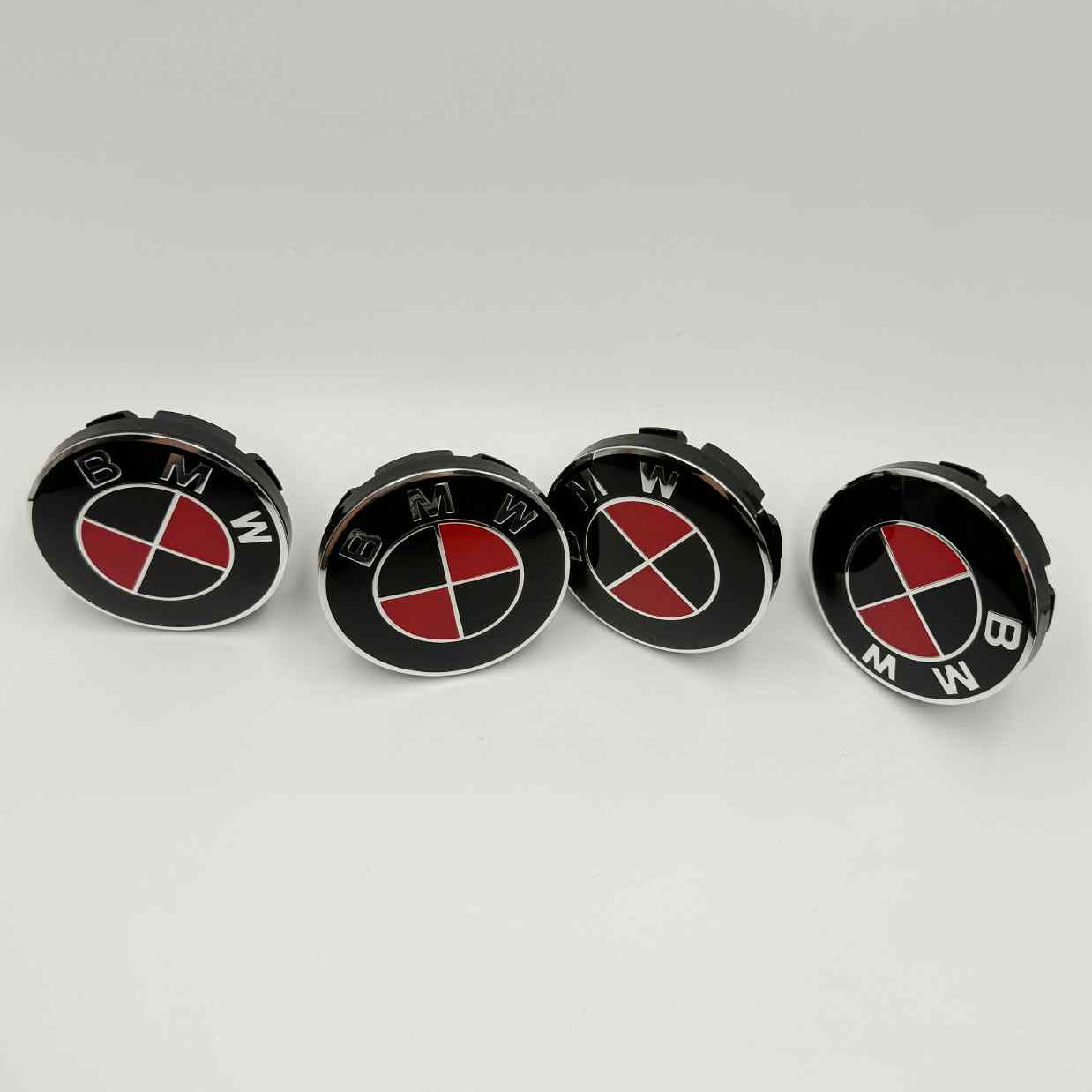 4pcs 56mm (2.20") BMW Wheel Center Caps – Red and Black