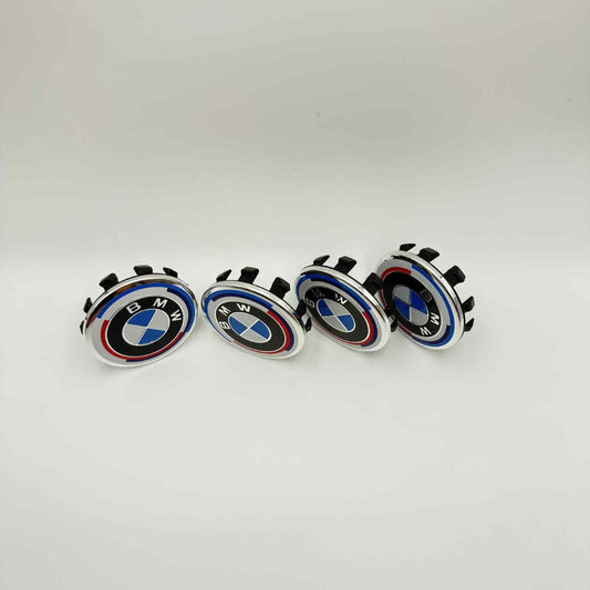 4pcs 56mm (2.20") BMW Wheel Center Caps – 50th Anniversary