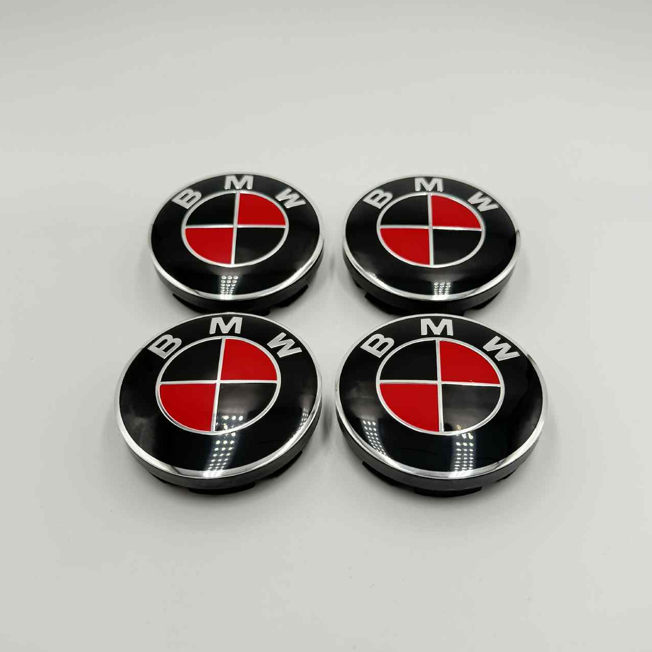 4pcs 56mm (2.20") BMW Wheel Center Caps – Red and Black