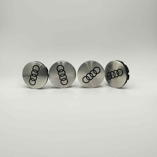 4Pcs Audi 56mm / 51mm Silver Audi Wheel Hub Centre Caps