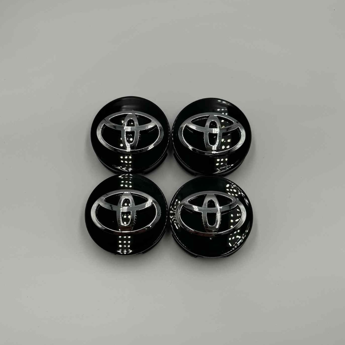 4pcs 62mm / 2.44" Black Toyota Center Caps