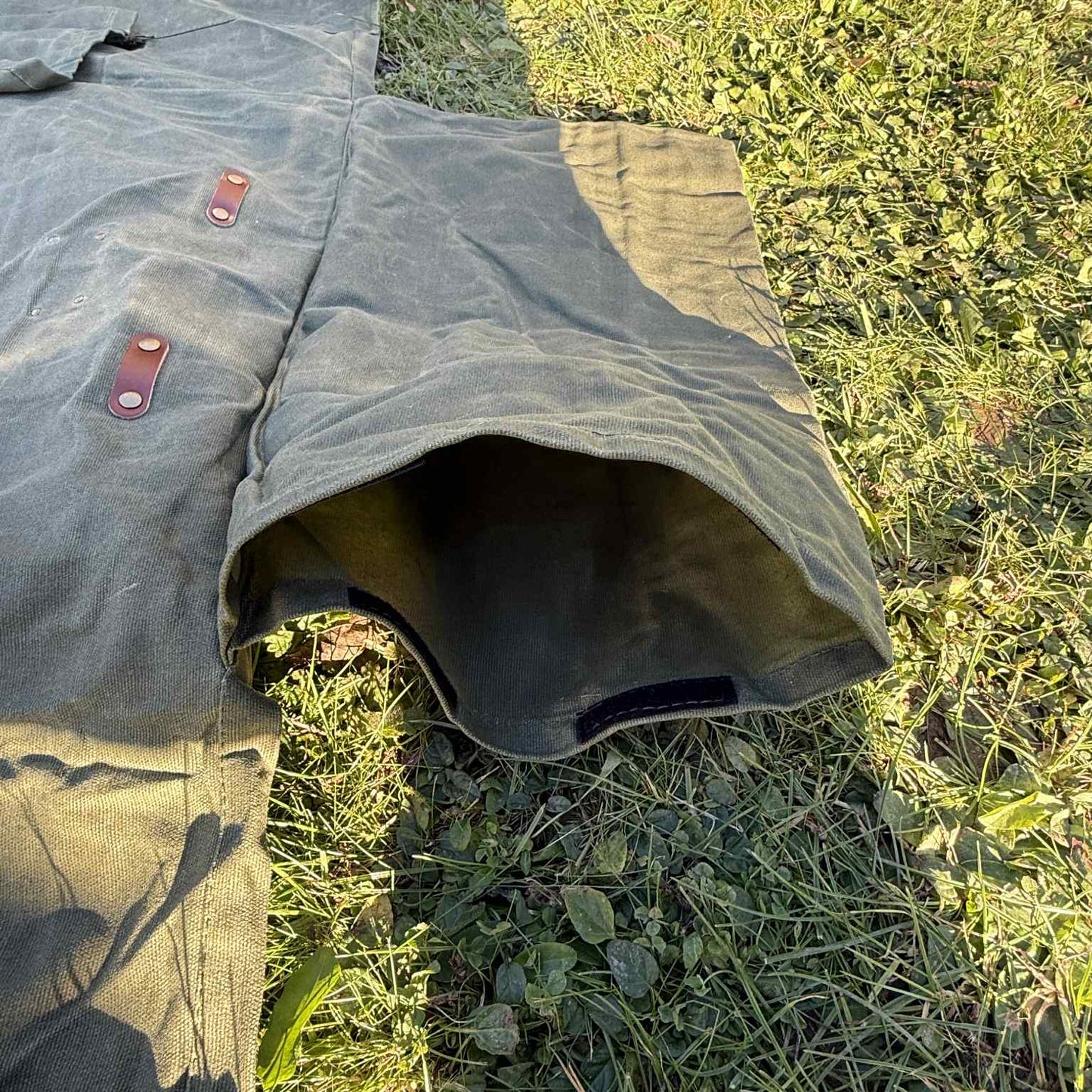 The Nomad – Waxed Canvas Motorcycle Camping Sleeping Bag Cover | Waterproof 3-Season Biker Bedroll for Outdoor & Bushcraft Adventure