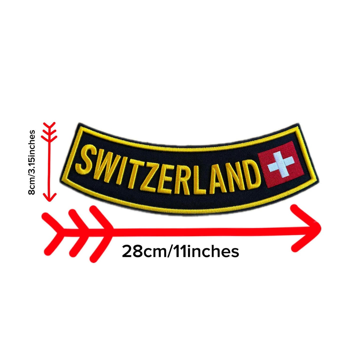 Switzerland Rocker Patch 28x8cm – Embroidered Sew-On & Iron-On