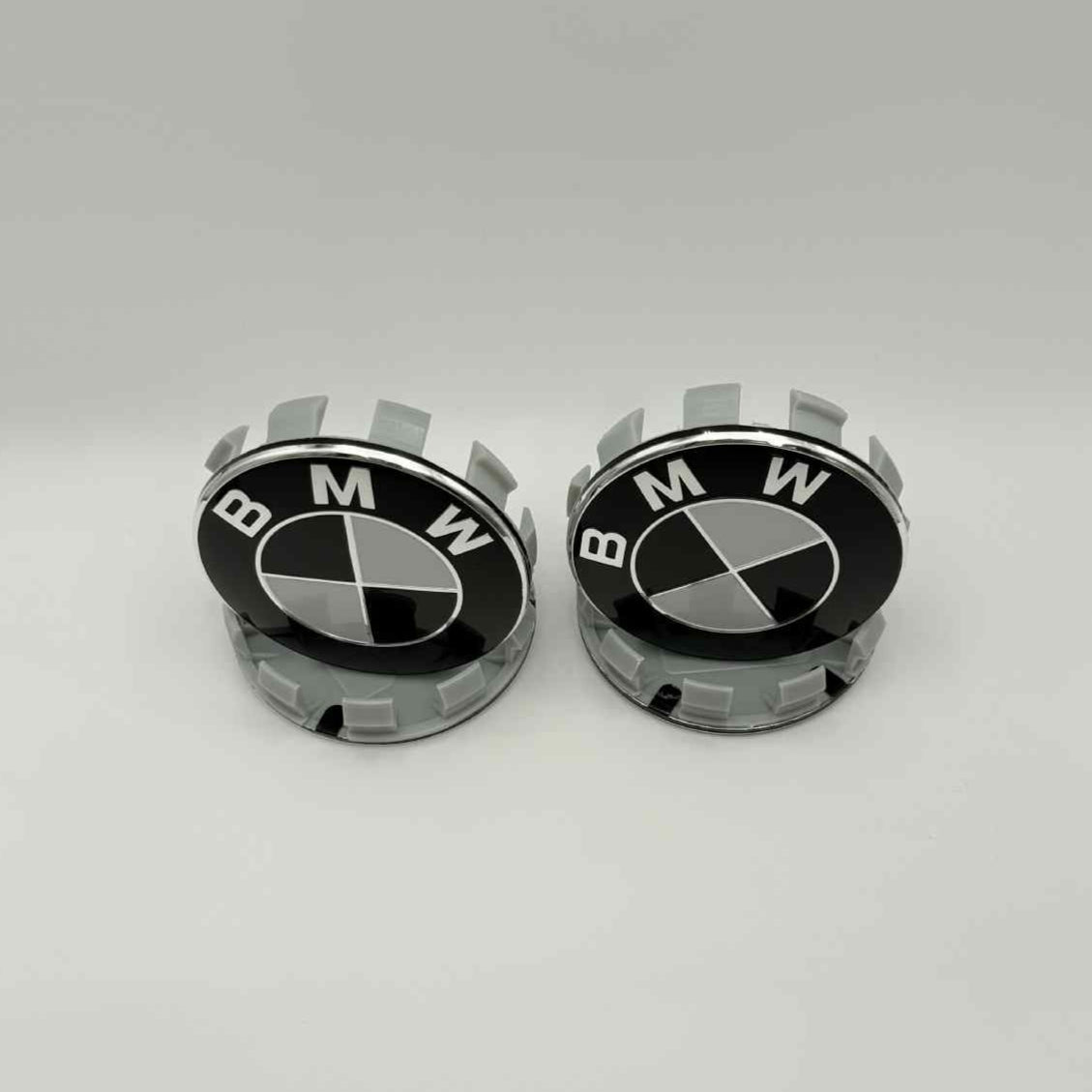 4pcs 68mm (2.68") BMW Wheel Center Caps – Black and White