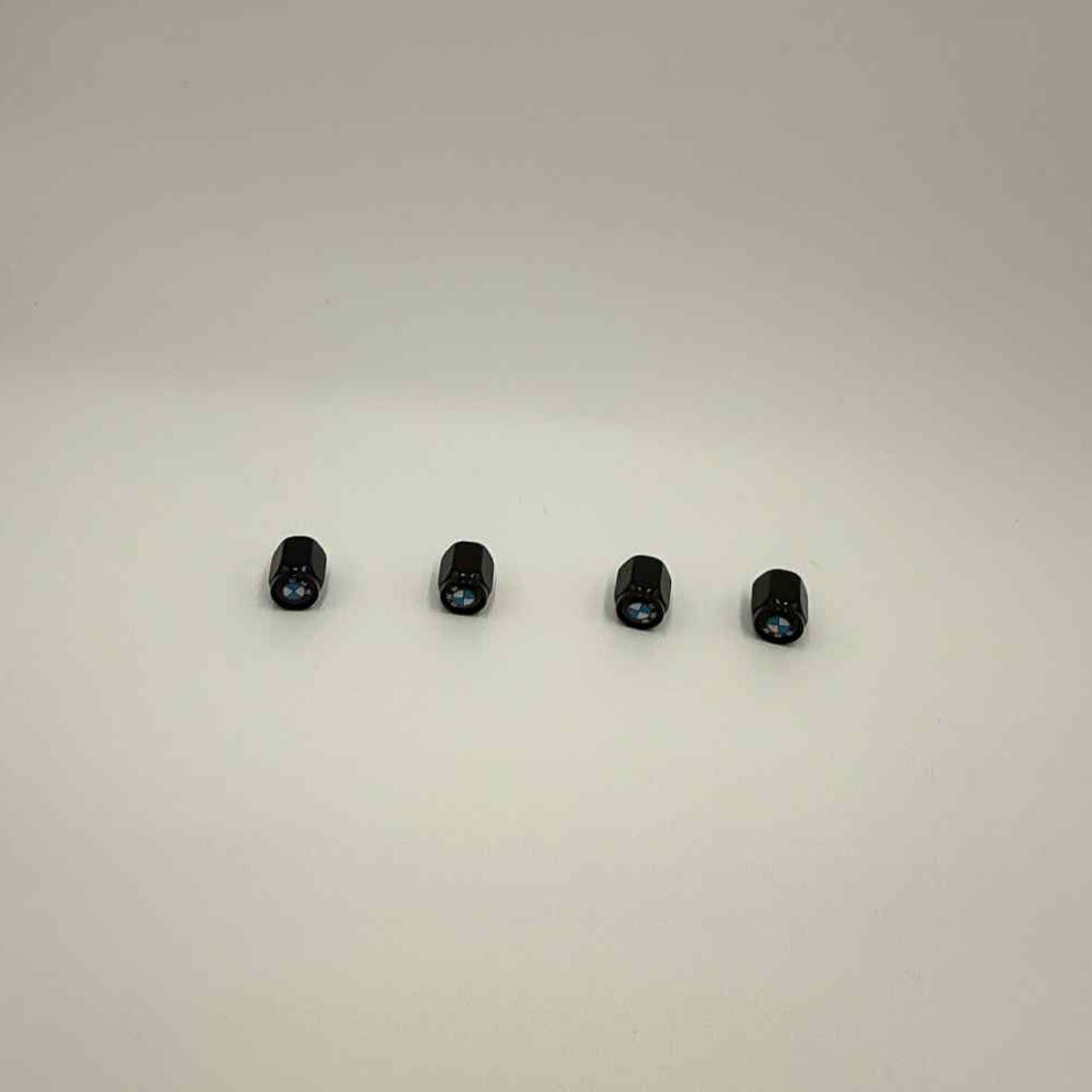 BMW Logo Tire Valve Caps – Chrome Metal Dust Covers (Set of 4)