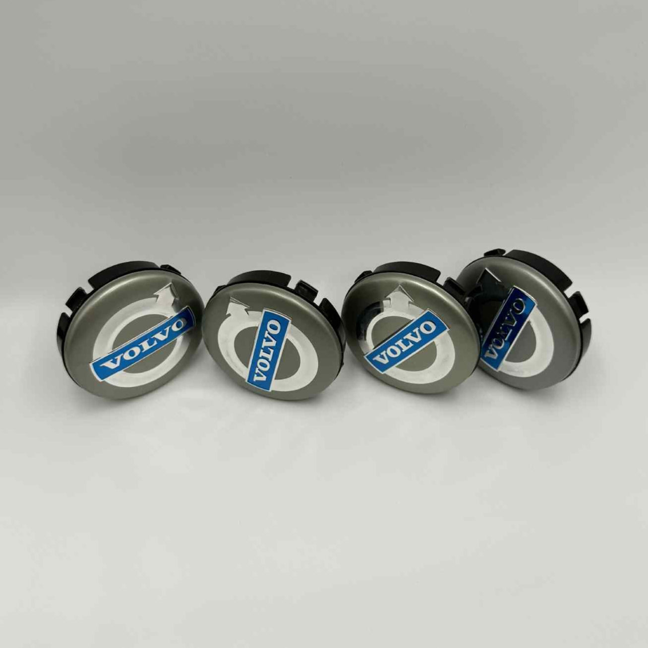 Set of 4 Volvo Wheel Center Caps 64mm (2.52") – Silver & Blue